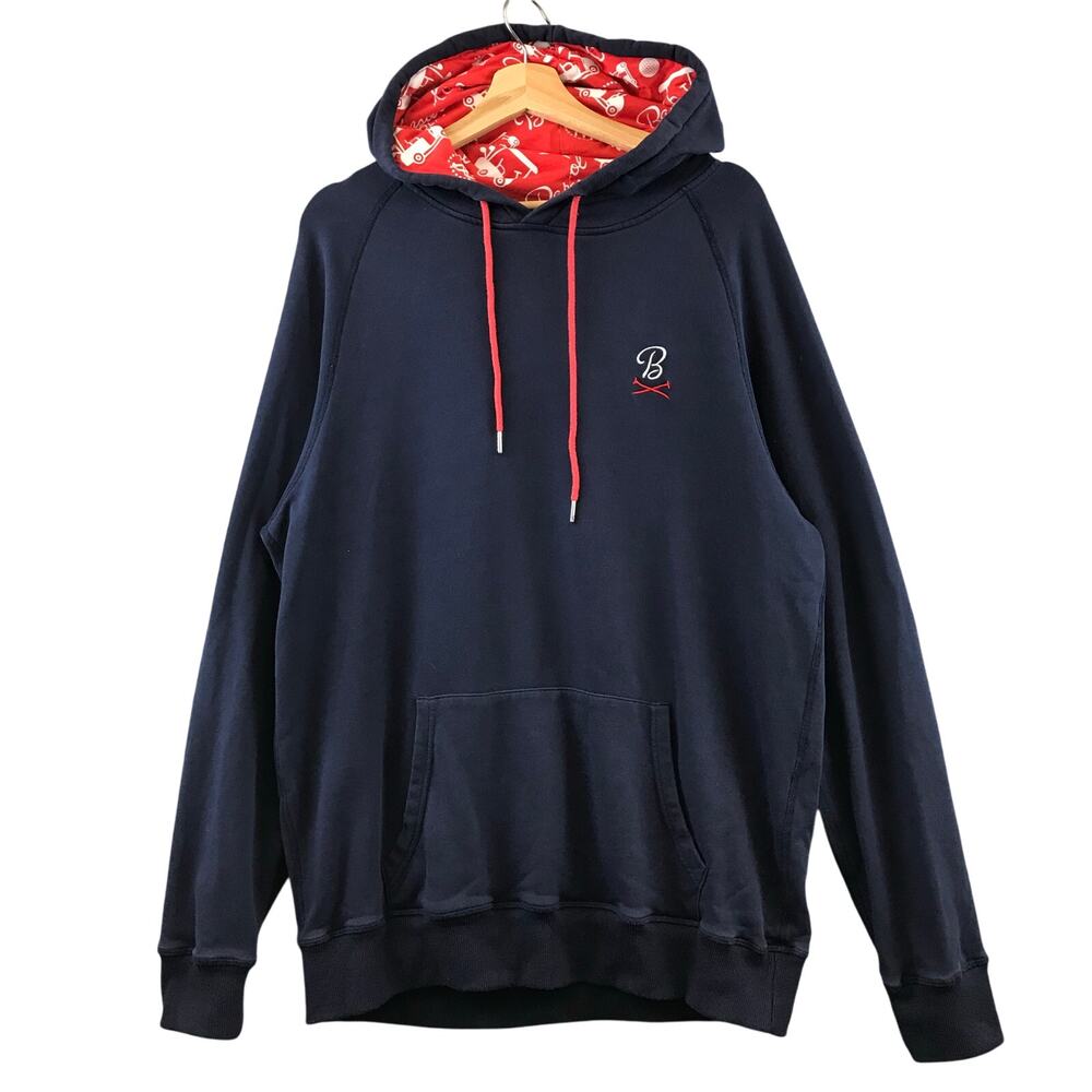 Barstool Sports Hoodie Mens Large blue Pullover Golf Cart Logo